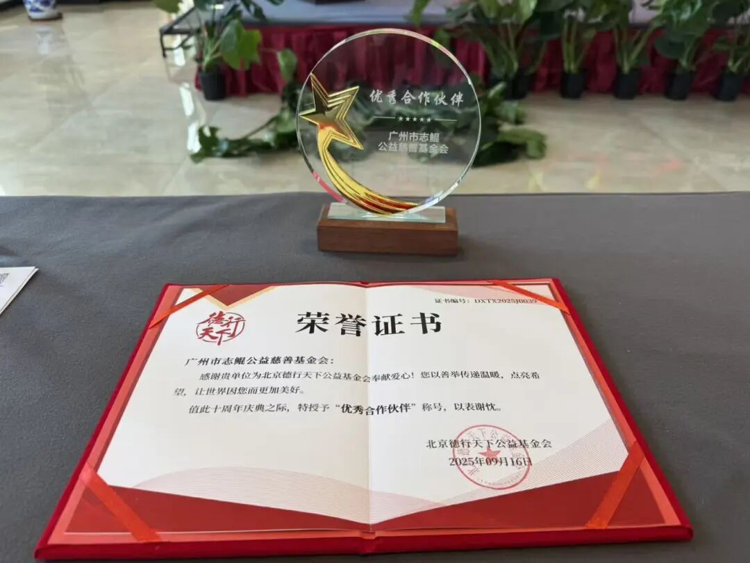 志鲲基金会获北京德行天下公益基金会&ldquo;优秀合作伙伴&rdquo;称号