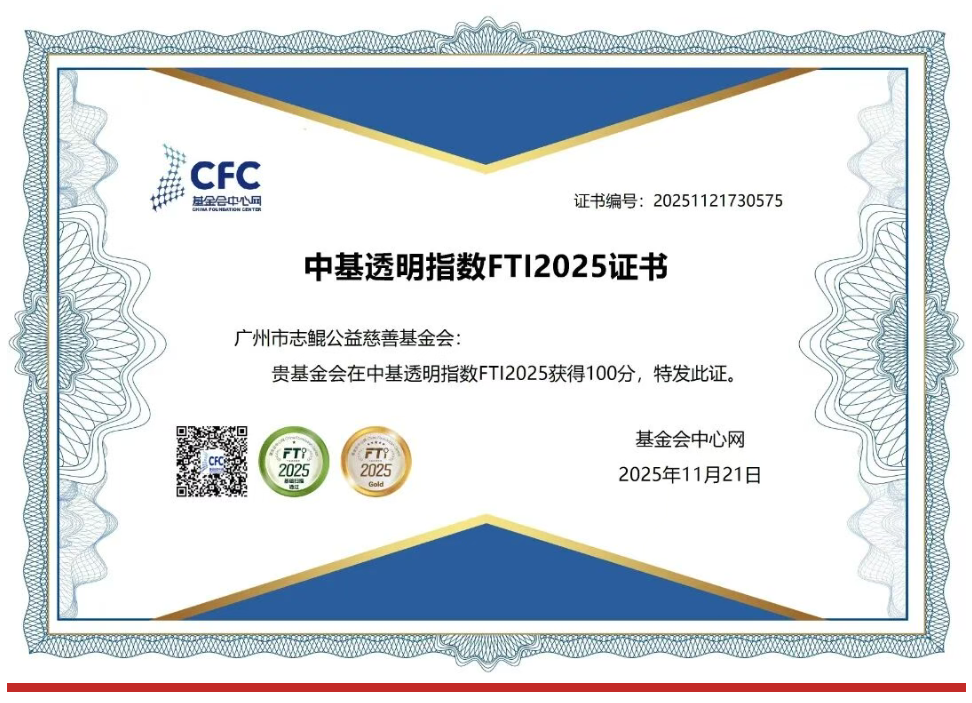 志鲲基金会获中基透明指数FTI2025满分！